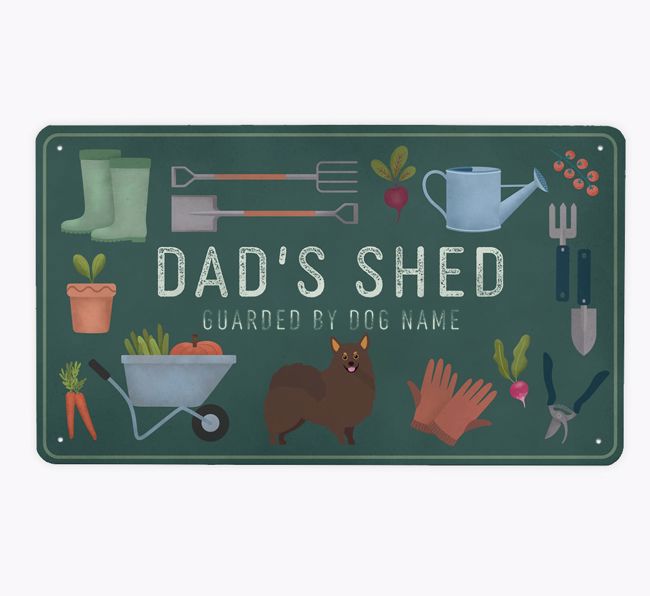 Dad's Shed: Personalised {breedFullName} Metal Garden Sign